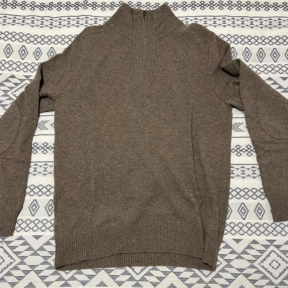 J.Crew 1/4 Zip Wool-Blend Sweater - Warm Gray - Picture 2 of 5